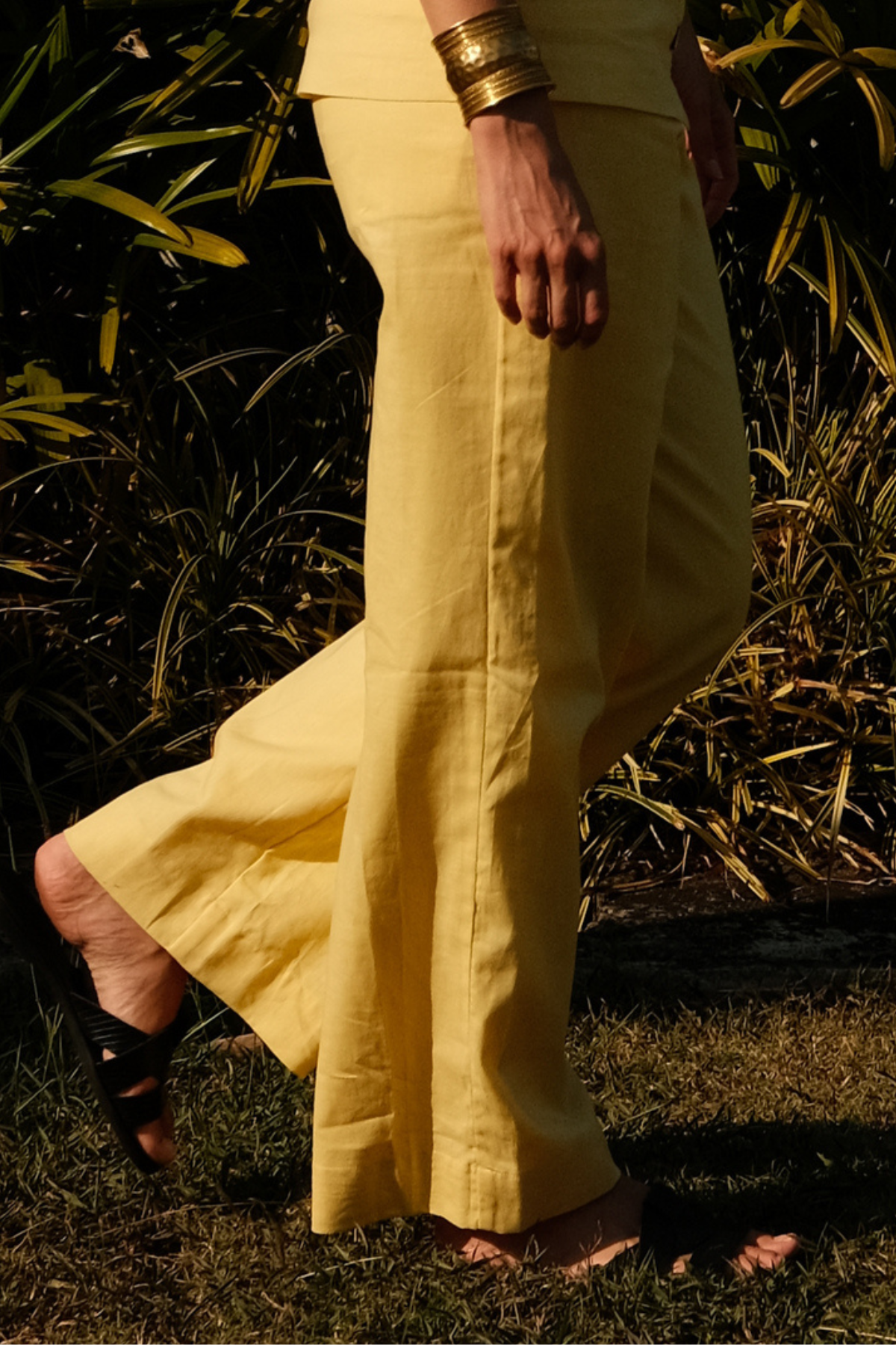 Ingrid| Pantalon en lin Jaune pastel